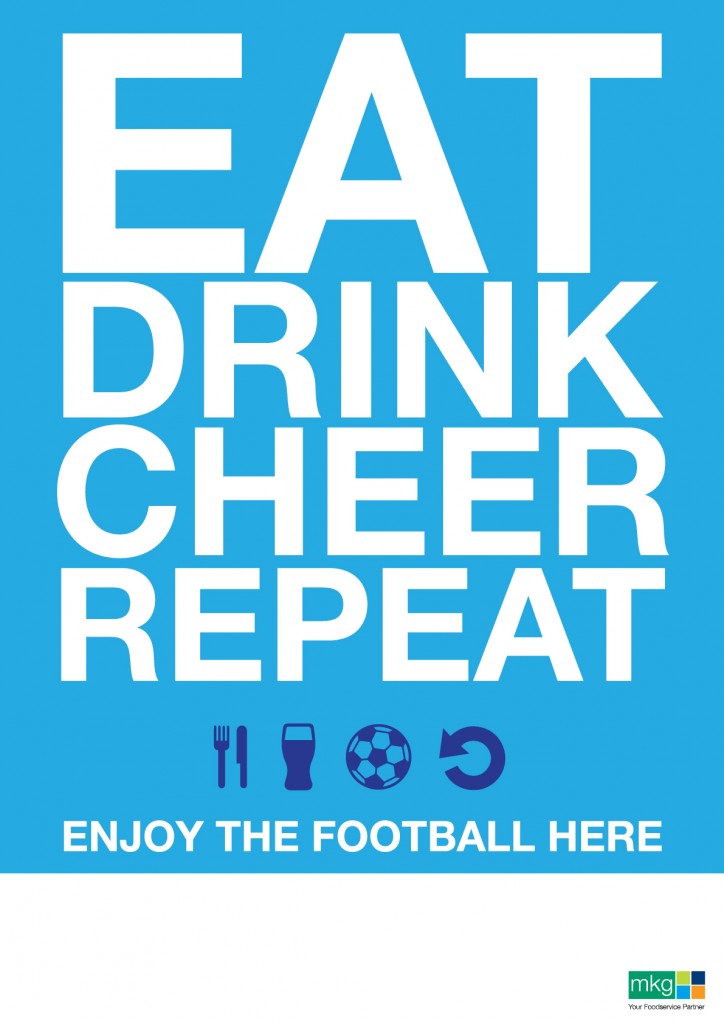 Eat Drink Cheer Repeat. World Cup Poster - MKG Foods