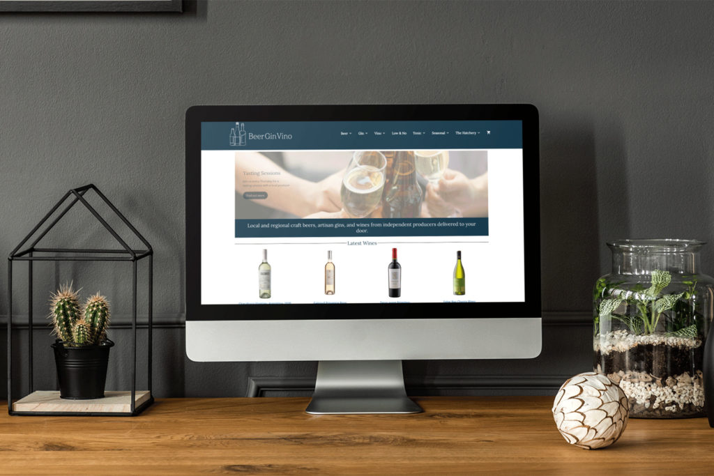 BeerGinVino website launch graphic
